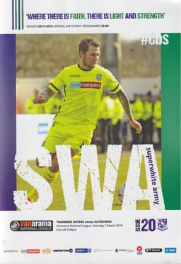 Tranmere Rovers v Gateshead Match Programme 2016-03-05